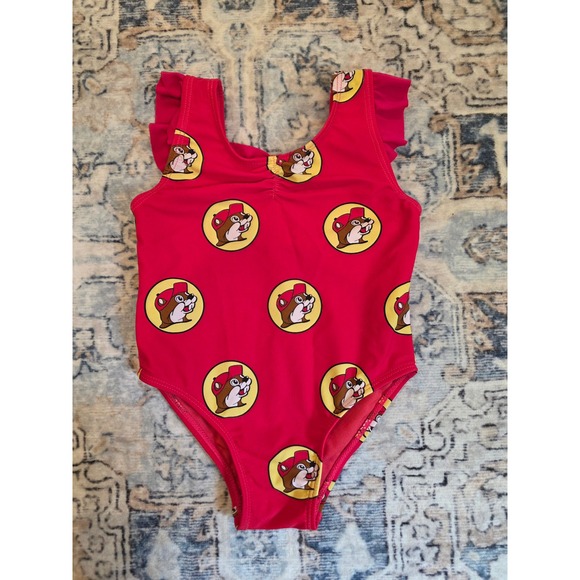 BUC-EE'S Other - Buc-ee's Toddler 12-18 month One Piece Red Yellow Bow Back Bathing Suit Swimsuit